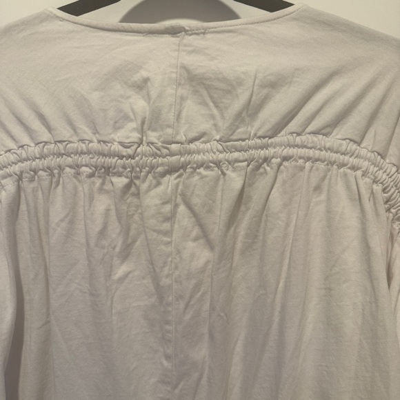 Zara White Ruched Sleeve Top – Size M (USA) - Picture 9 of 9